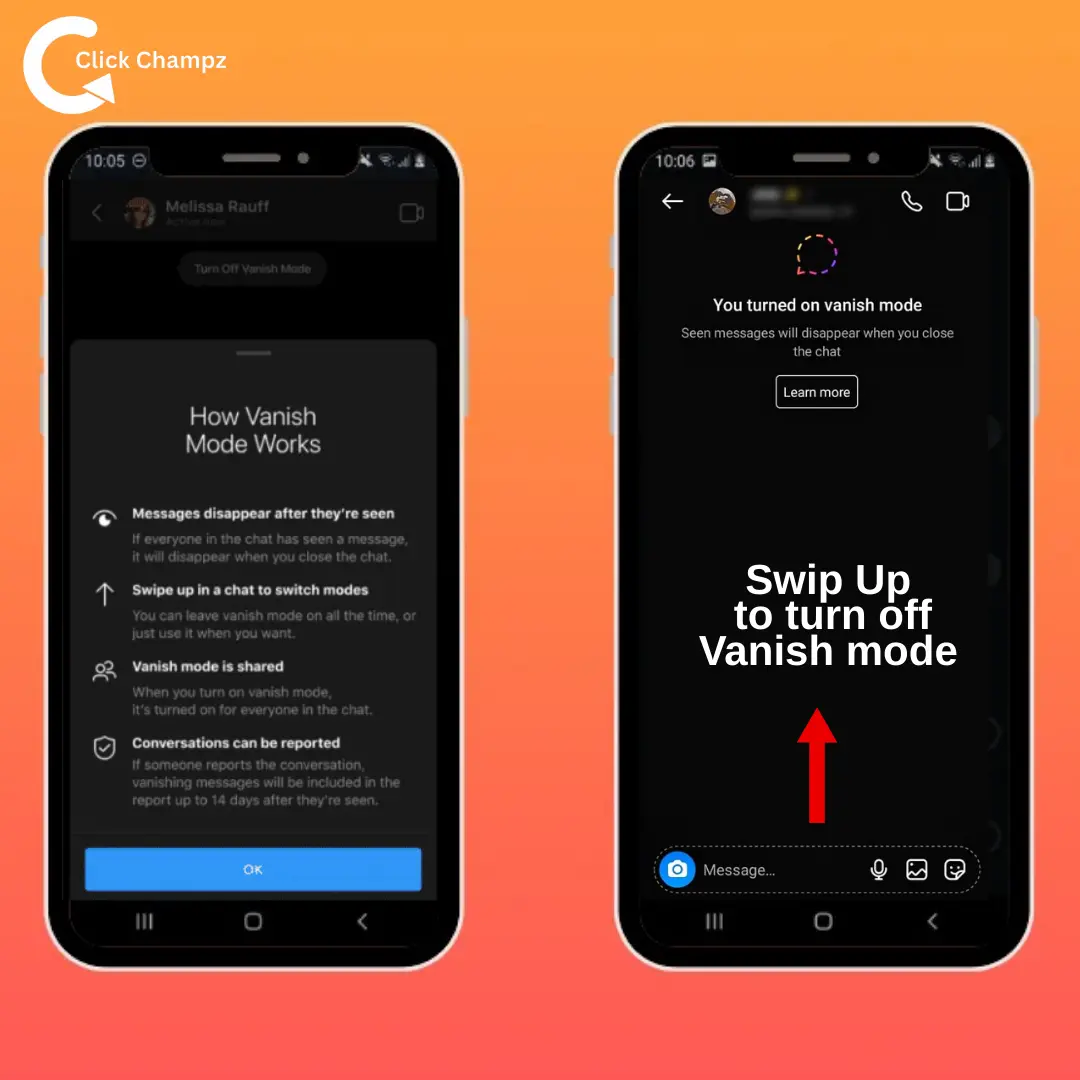 Turn Off Vanish Mode on Instagram